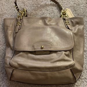 Large Coach Gold Shoulder Bag